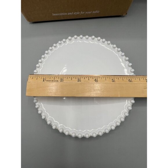 Costa Nova Set Of 4 Beaded Appetizer Plates White Portugal Stoneware 6.5-Inch - Picture 3 of 8